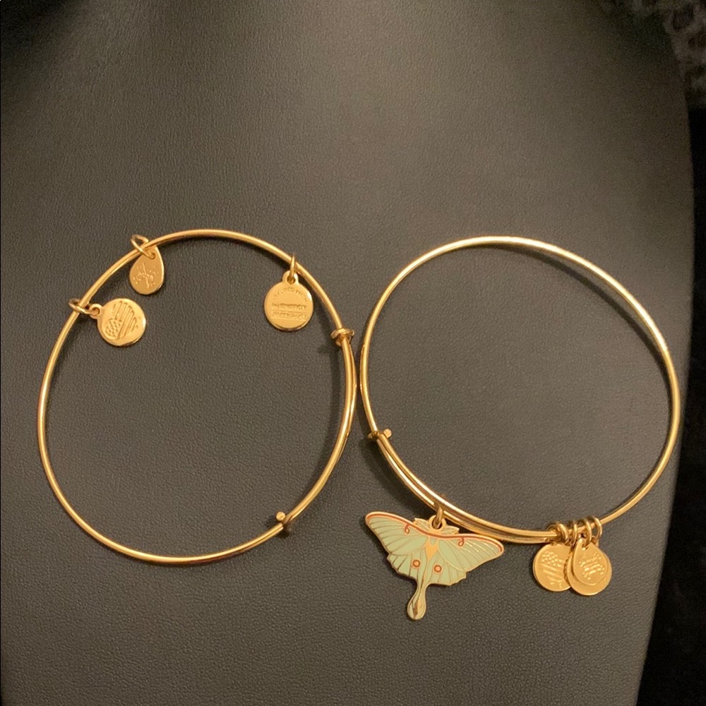 Alex and Ani Gold Butterfly Charm Bracelets